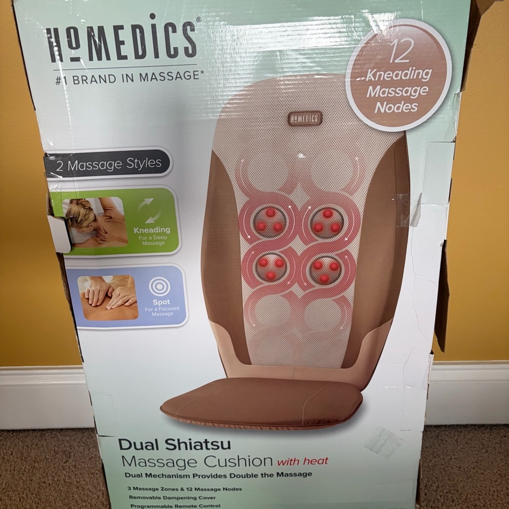 Homedics Dual Shiatsu Massage Cushion in Brown